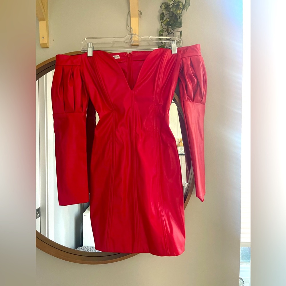 Red fitted dress